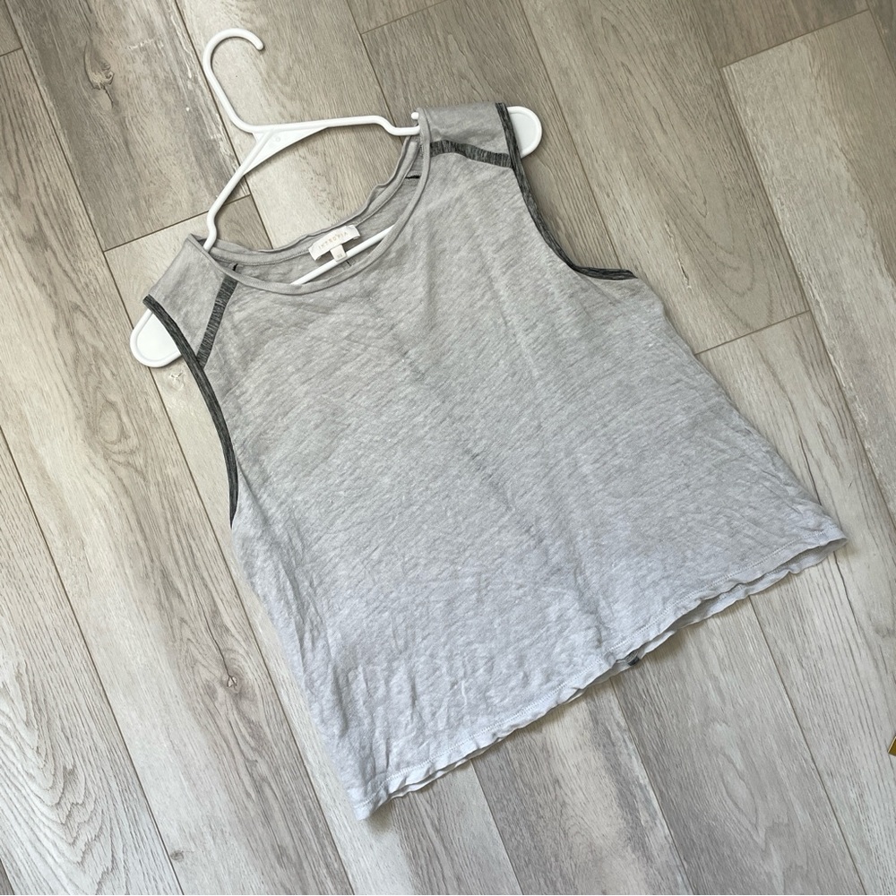Intropia Linen Tank Top crop womens Gray (xsmall) minimalist casual breathable